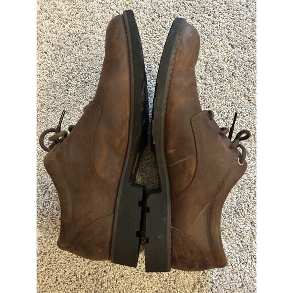 Timberland Brown Leather Casual Dress‎ Shoes Lace Up Oxfords Comfort - Picture 6 of 12